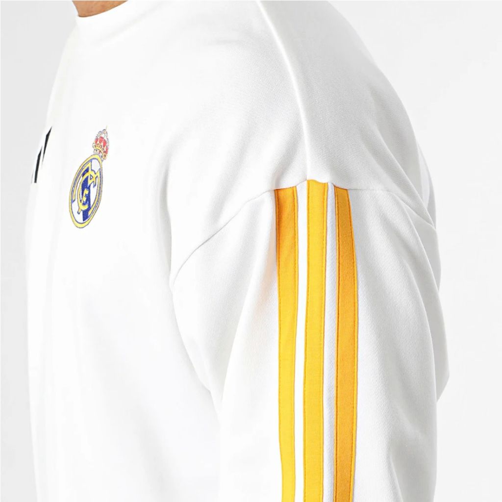 Felpa girocollo da uomo Adidas Originals Real Madrid bianca oversize