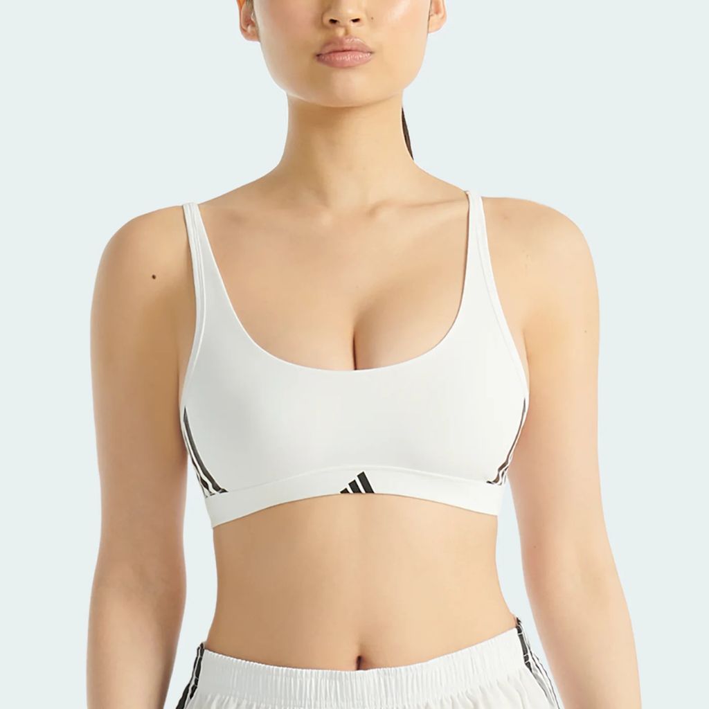 Adidas Bralette Strisce Bianco JL3540
