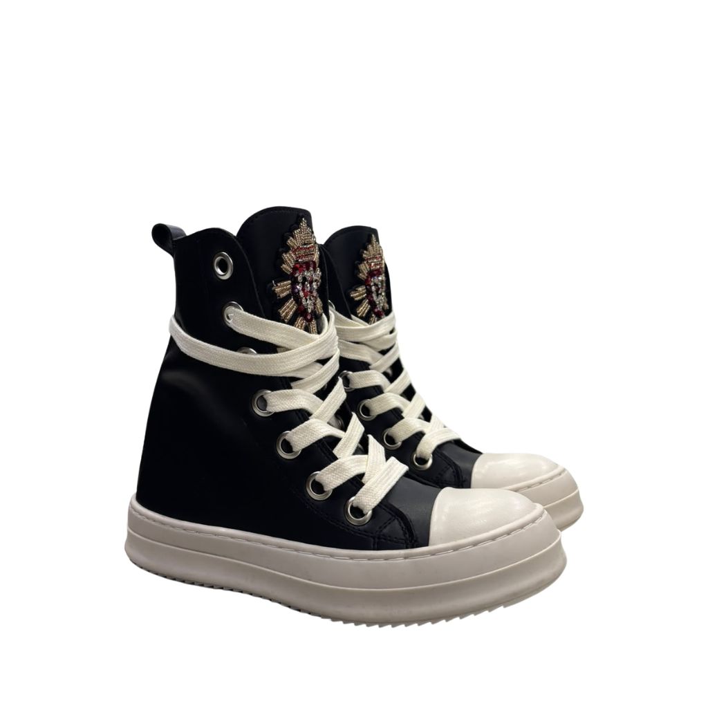 Sneakers alte unisex Censored Sacred in ecopelle nera