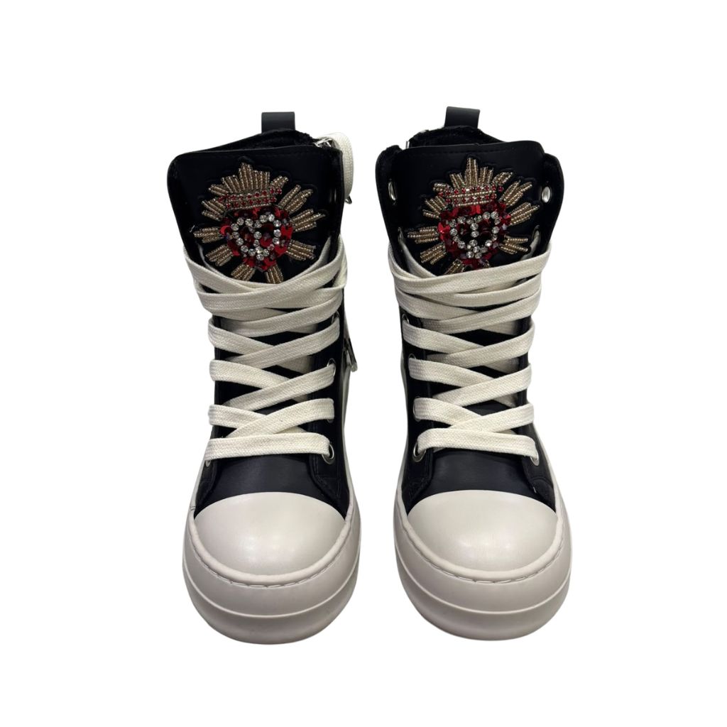 Sneakers alte unisex Censored Sacred in ecopelle nera