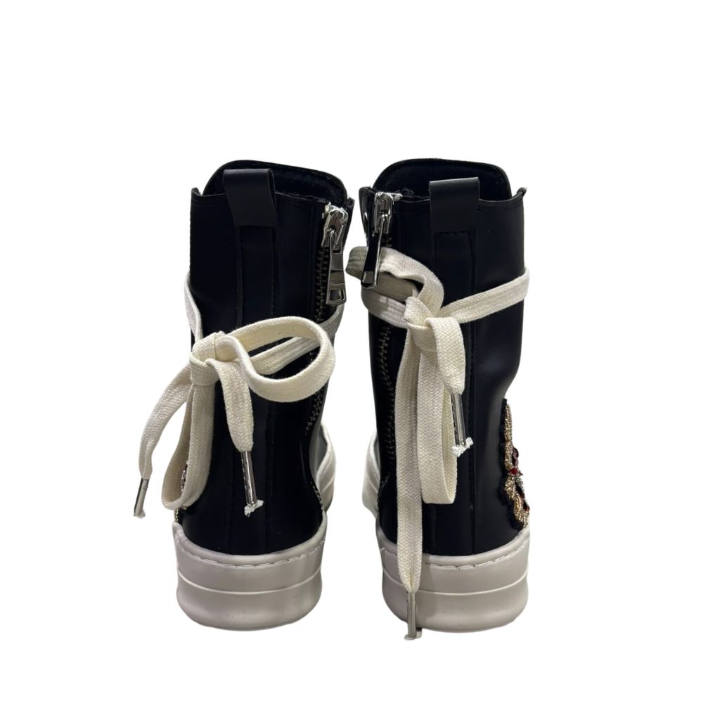 Sneakers alte unisex Censored Sacred in ecopelle nera