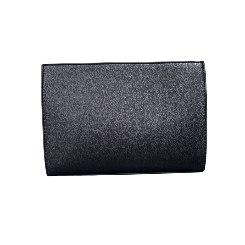 Borsello uomo County of Milan nero in ecopelle con stampa ali Wings blu royal turchese giallo