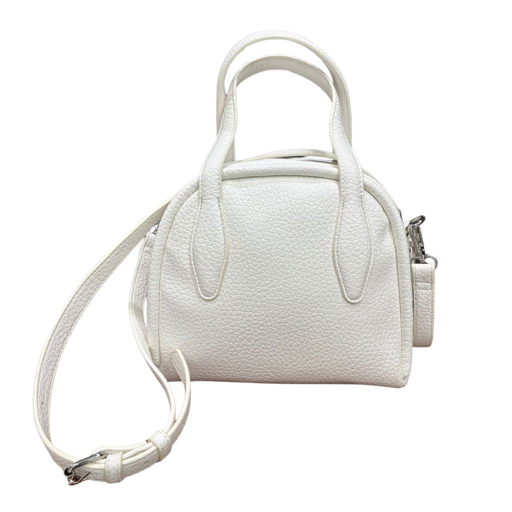 Borsa a mano CULT Myles bianca in ecopelle bottolata con tracolla regolabile