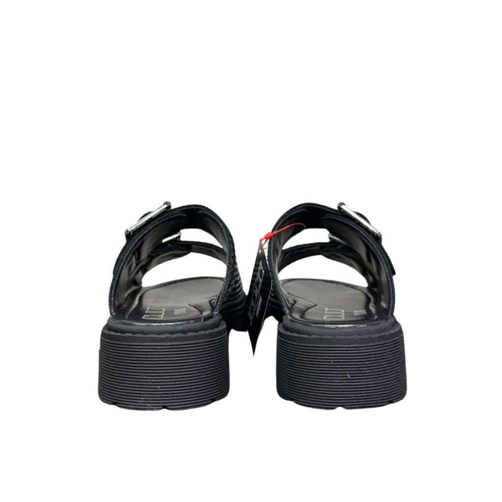 Sandali platform bambina neri micro strass