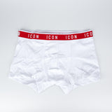 ICON Boxer Uomo Bianco Bordo Rosso 473004