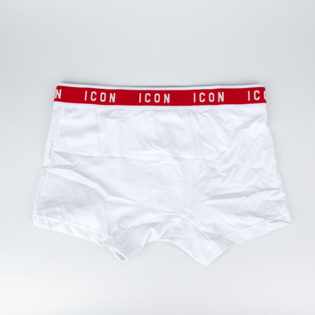 ICON Boxer Uomo Bianco Bordo Rosso 473004