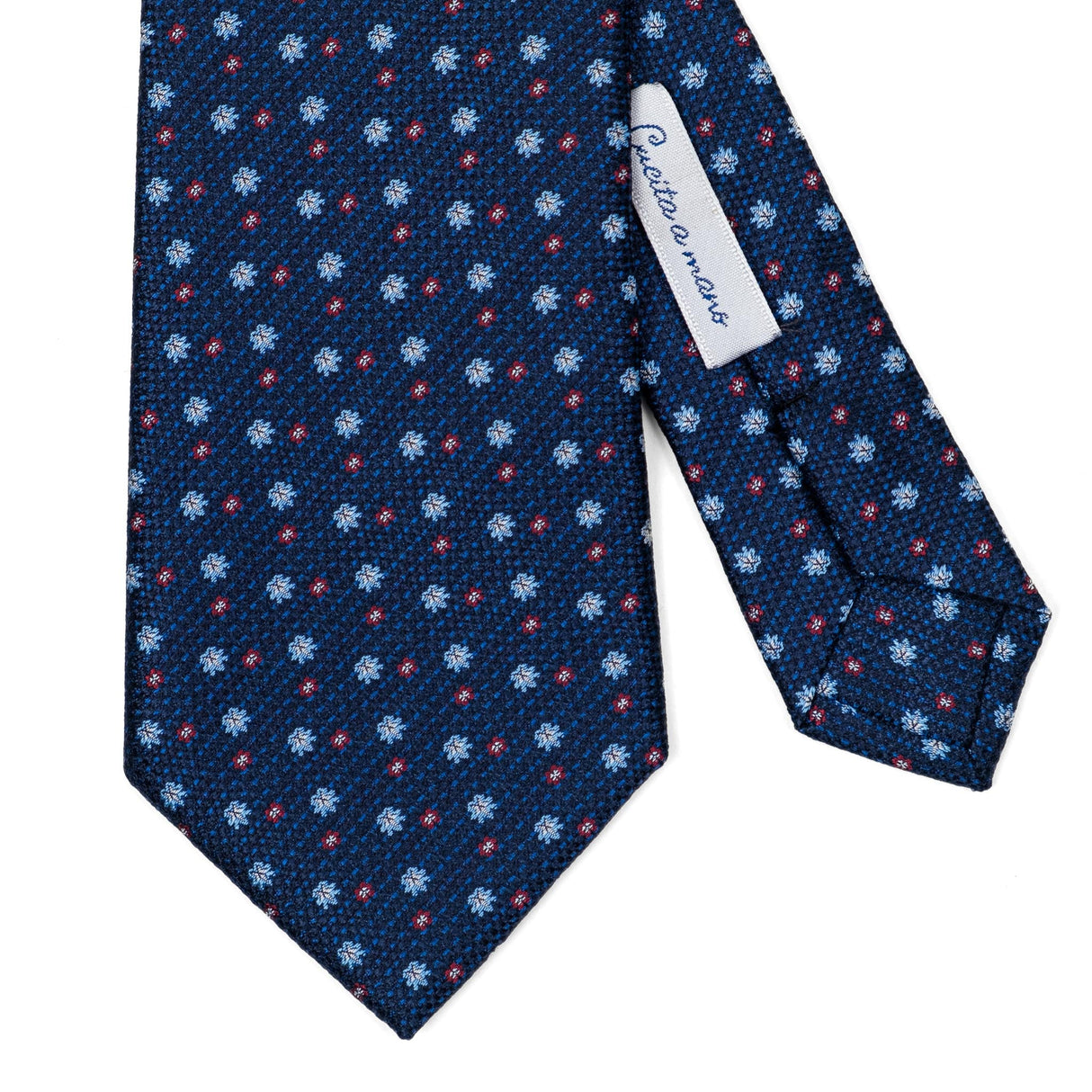 Cravatta In Seta Mini Fiore Blu