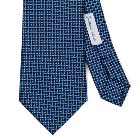 Cravatta In Seta Pois 3D Blu/Azzurro