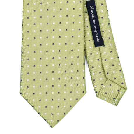 Cravatta In Seta Pois Verde Mela