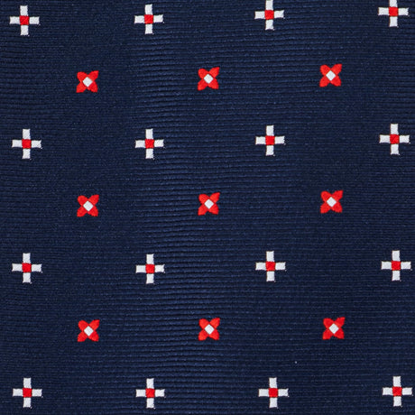Cravatta In Seta Fiore Blu/Rosso