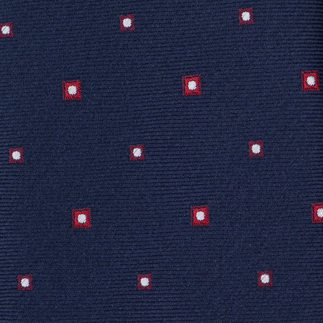 Cravatta In Seta Quadro Pois Blu
