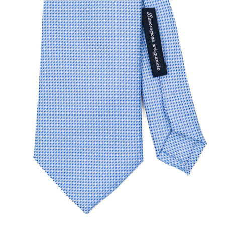 Cravatta In Seta Mini Pois Azzurro