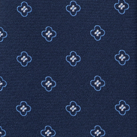 Cravatta In Seta Fiore Blu/Azzurro