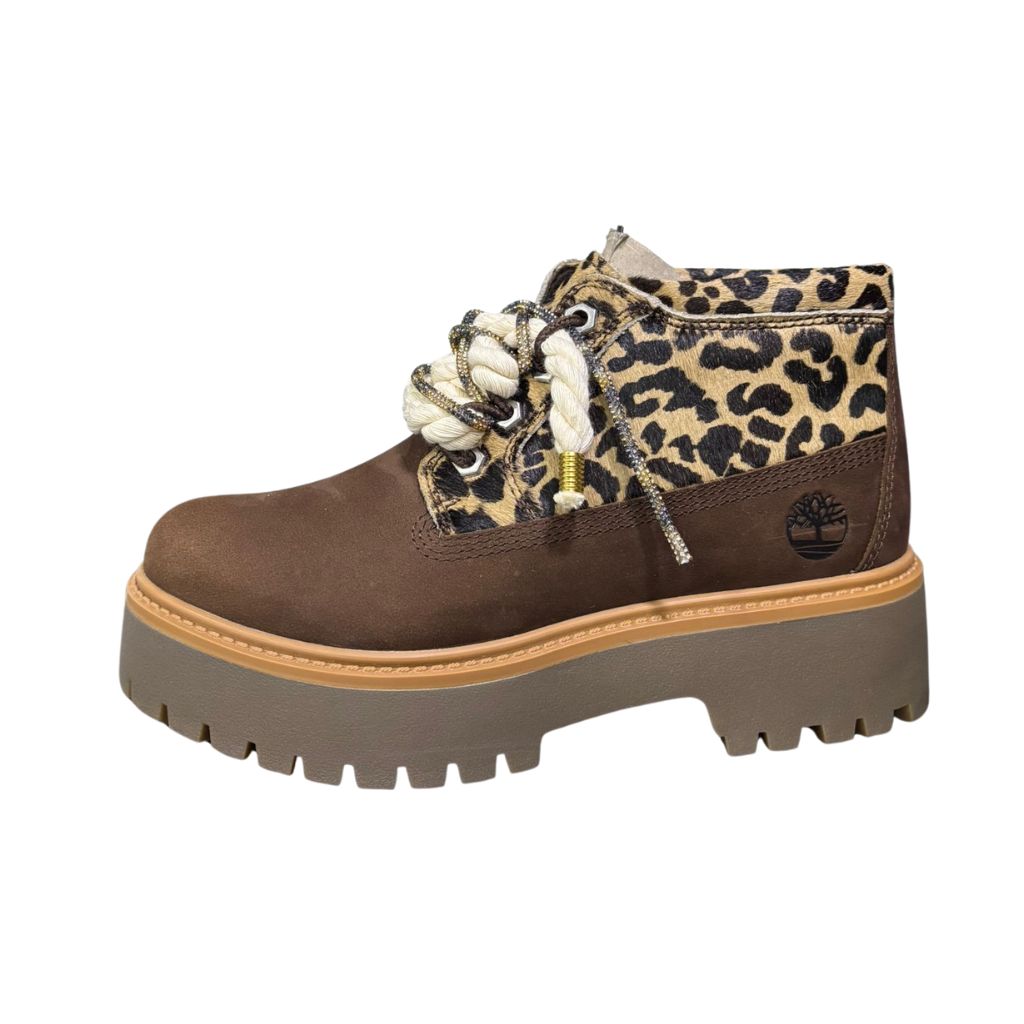 Timberland Stivaletto Platform Stone Street Marrone Corda e Brillantino Leopardo TB0A43RR EM5