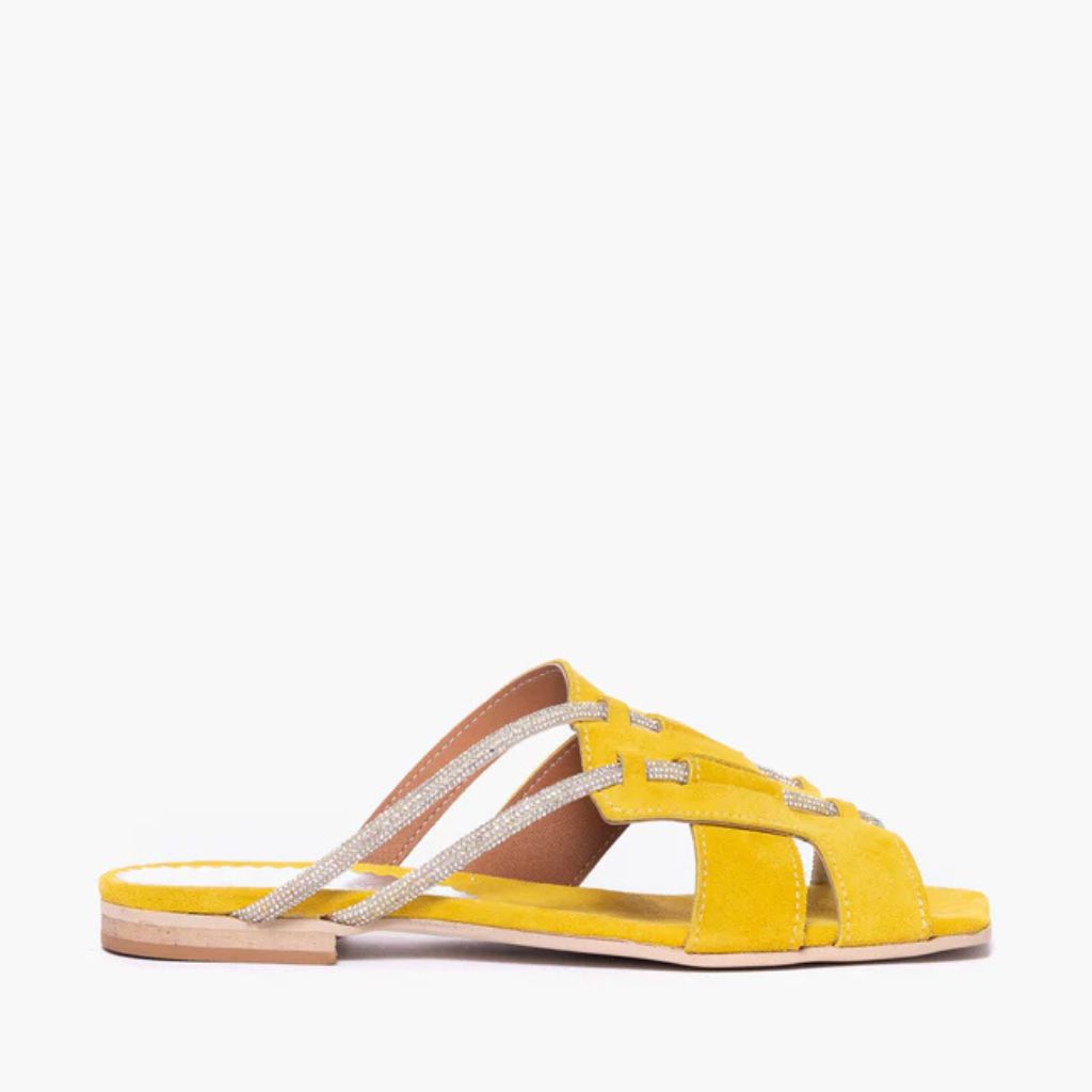Ciabatta flat Gagliotta in camoscio giallo