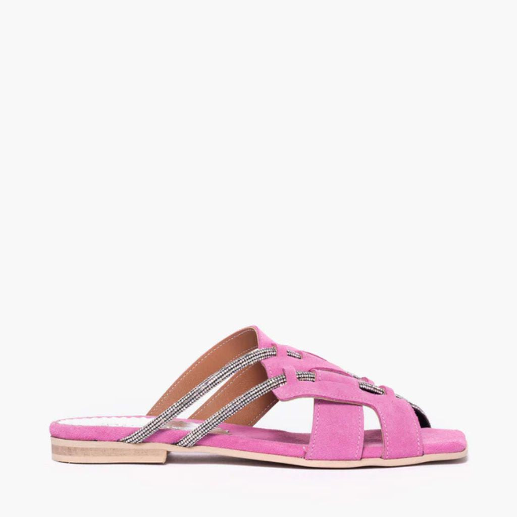 Ciabatta flat Gagliotta in camoscio rosa
