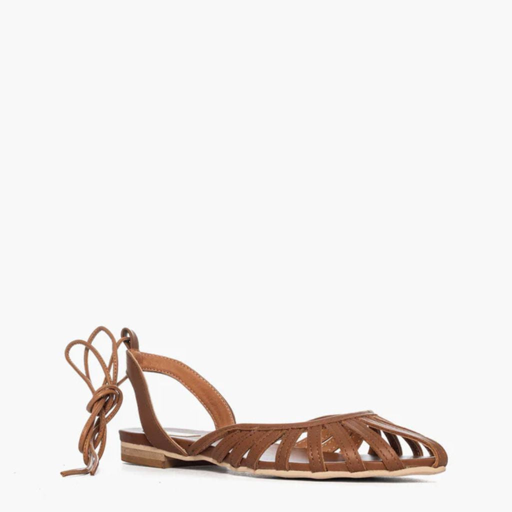 Sandalo flat Gagliotta in pelle cuoio