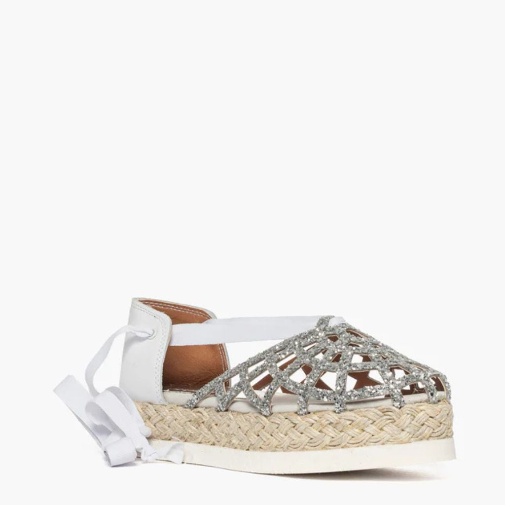 Espadrillas Gagliotta in glitter argento