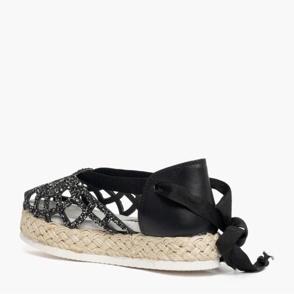 Espadrillas Gagliotta in glitter nero