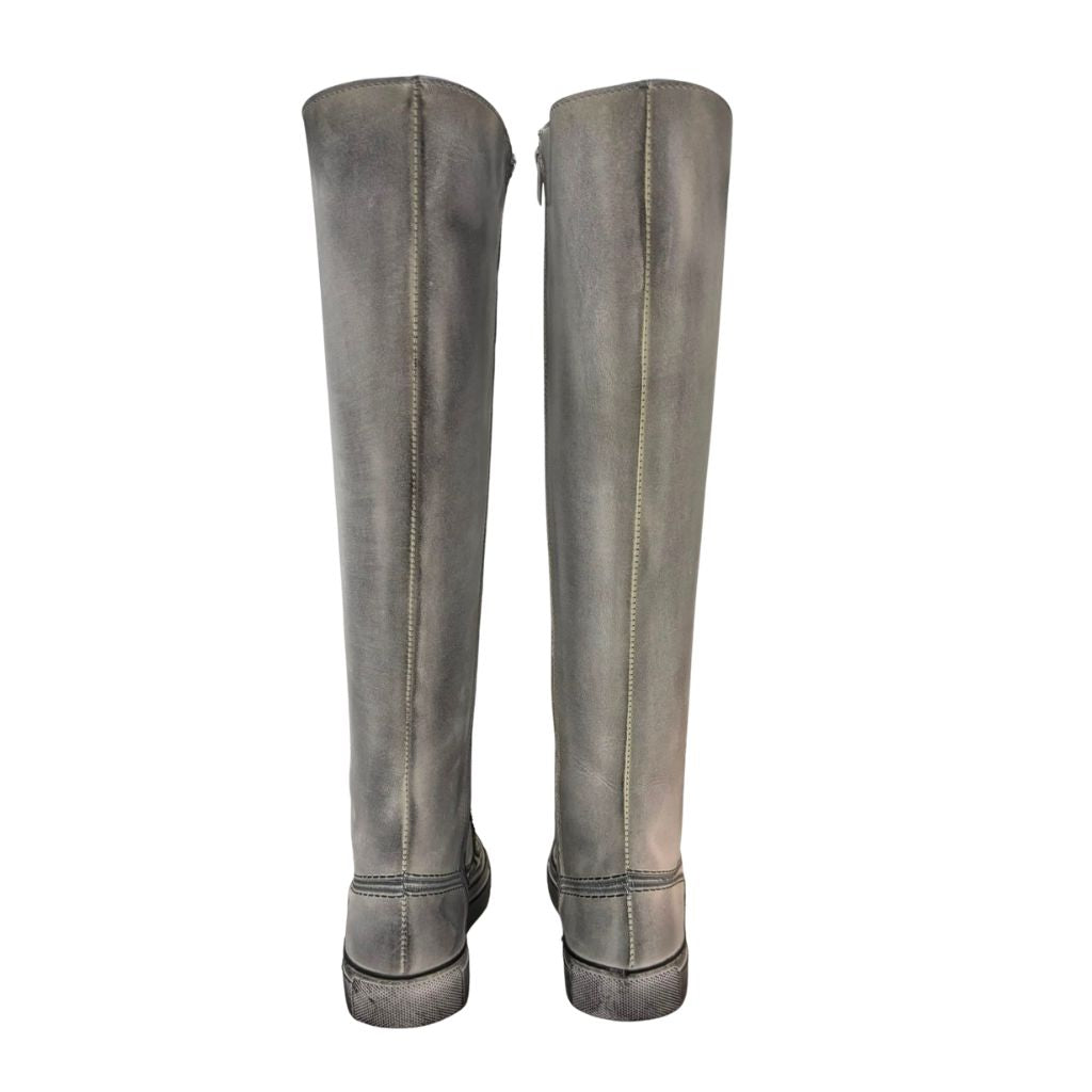 Sneaker boot cuissarde bianco vintage con cerniera interna