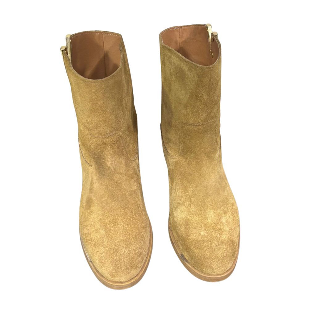 Stivaletto in camoscio cuoio Gagliotta Roma V80 con rialzo interno