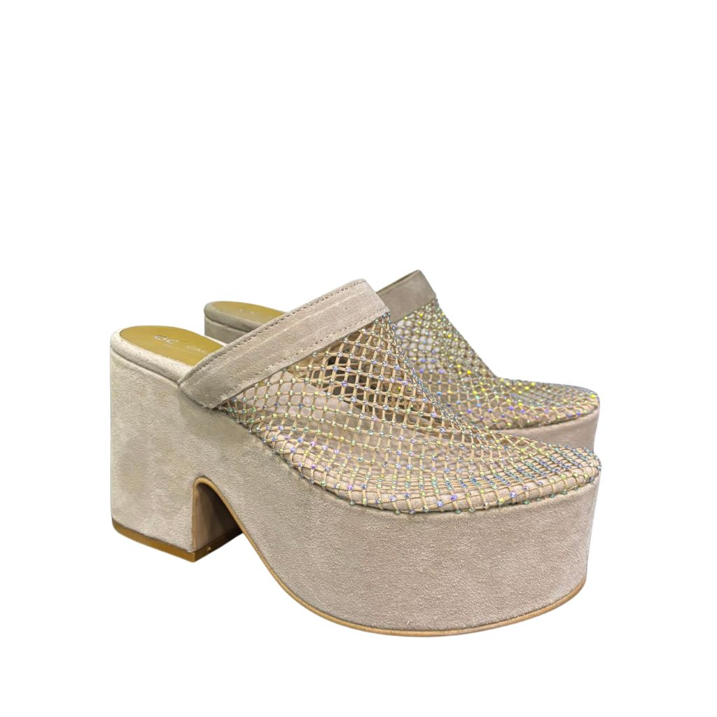 Sabot Gagliotta GC in camoscio taupe con rete