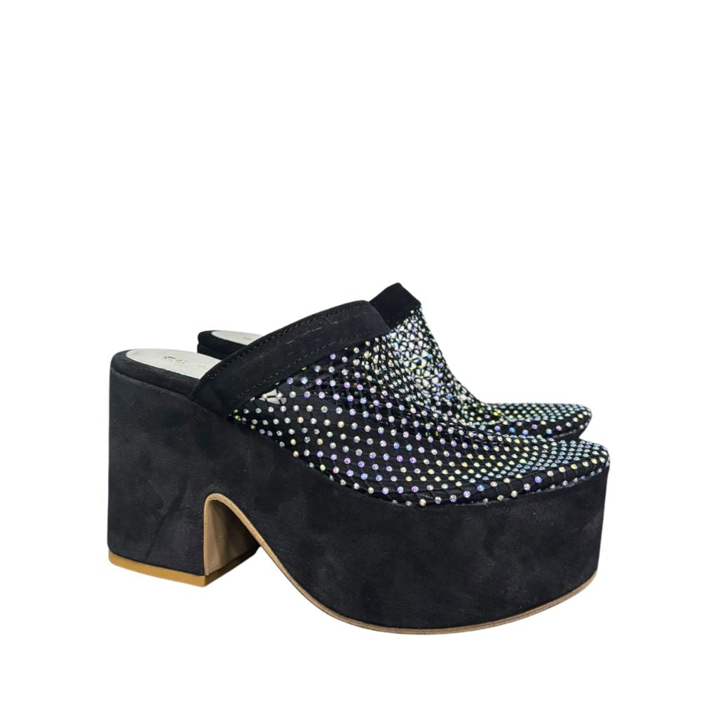 Sabot Gagliotta in camoscio nero con rete