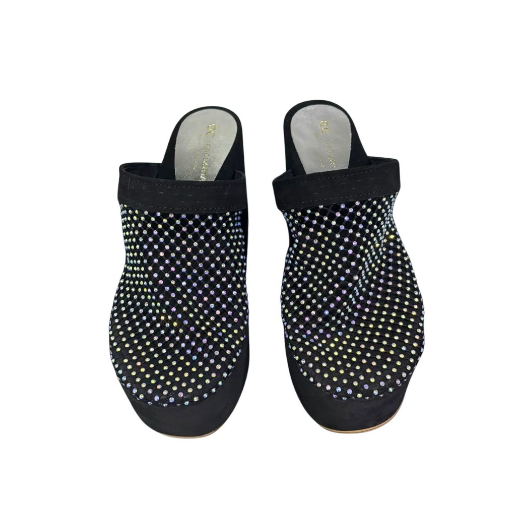 Sabot Gagliotta in camoscio nero con rete