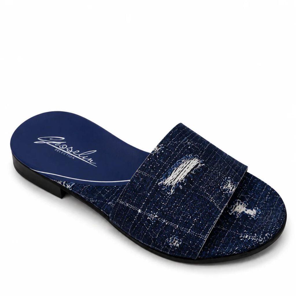 Sandalo Gioselin fantasia effetto denim strappato