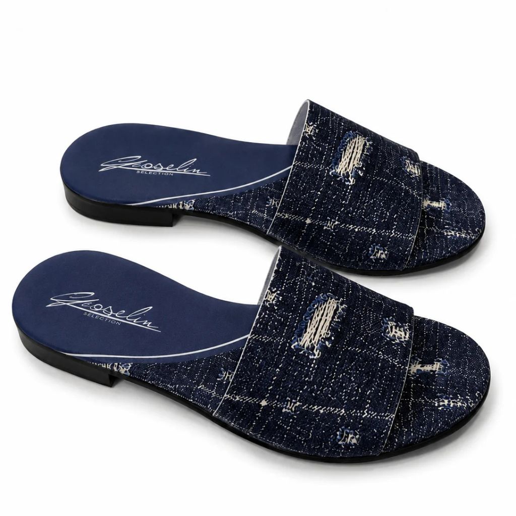 Sandalo Gioselin fantasia effetto denim strappato