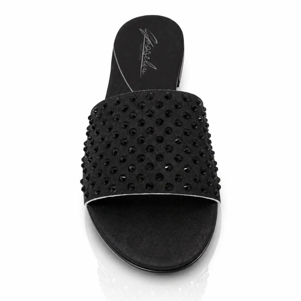 Sandalo Gioselin total black con strass