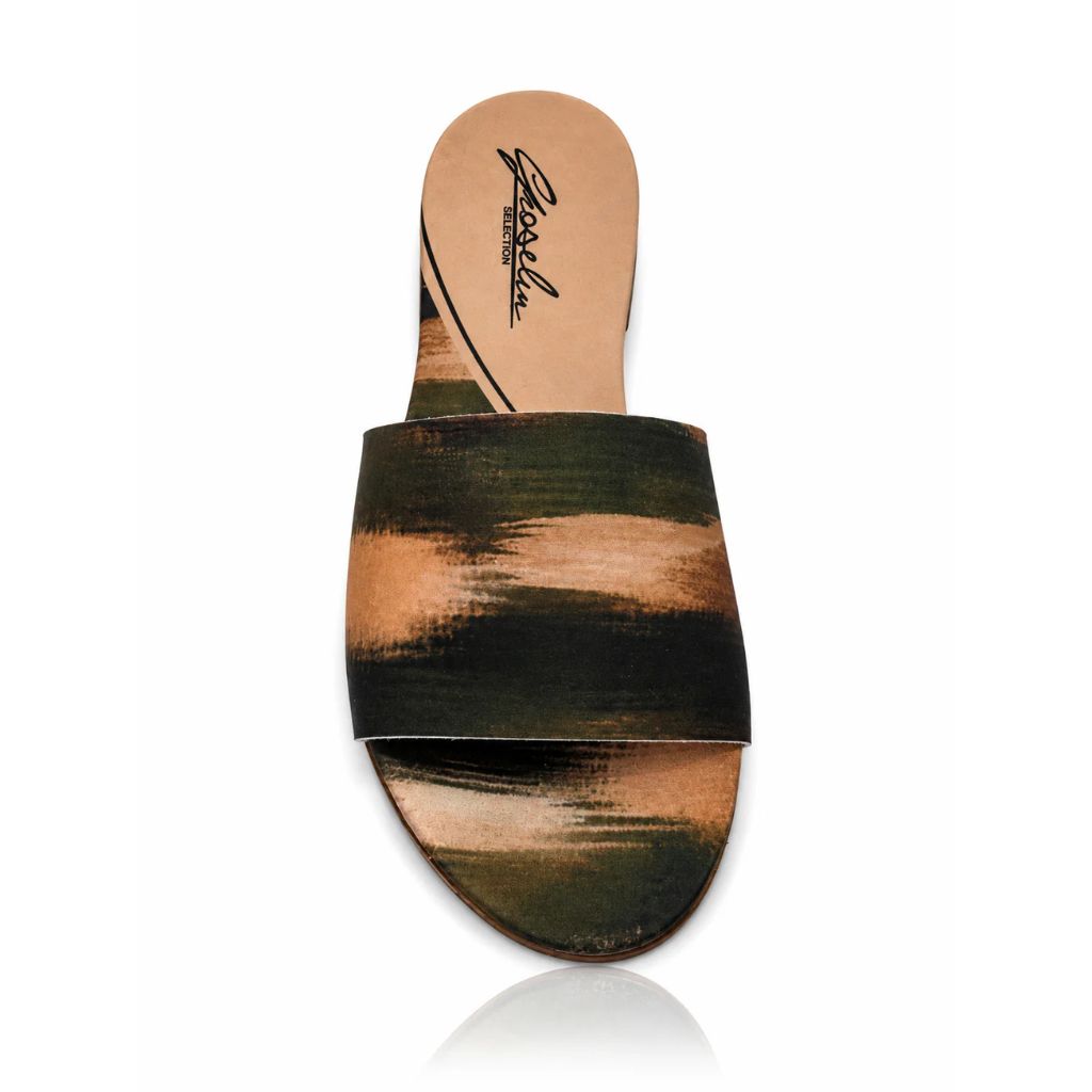 Sandalo Gioselin fantasia tie-dye nero e ramato