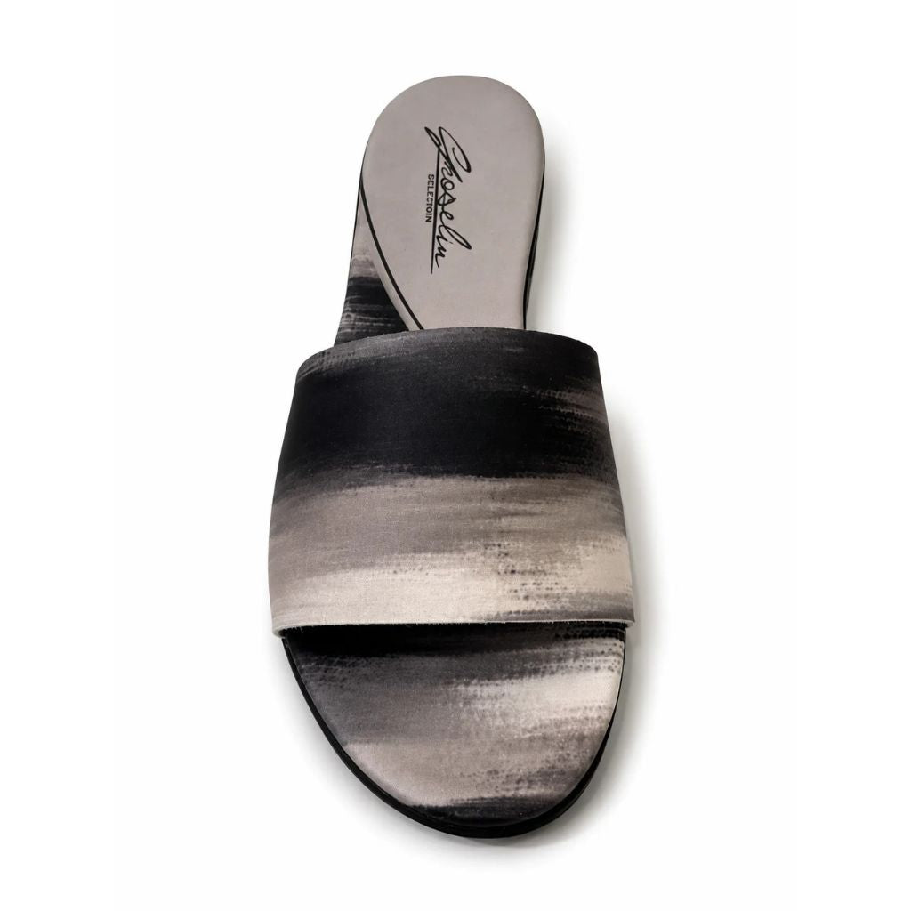 Sandalo Gioselin fantasia tie-dye bianco e nero
