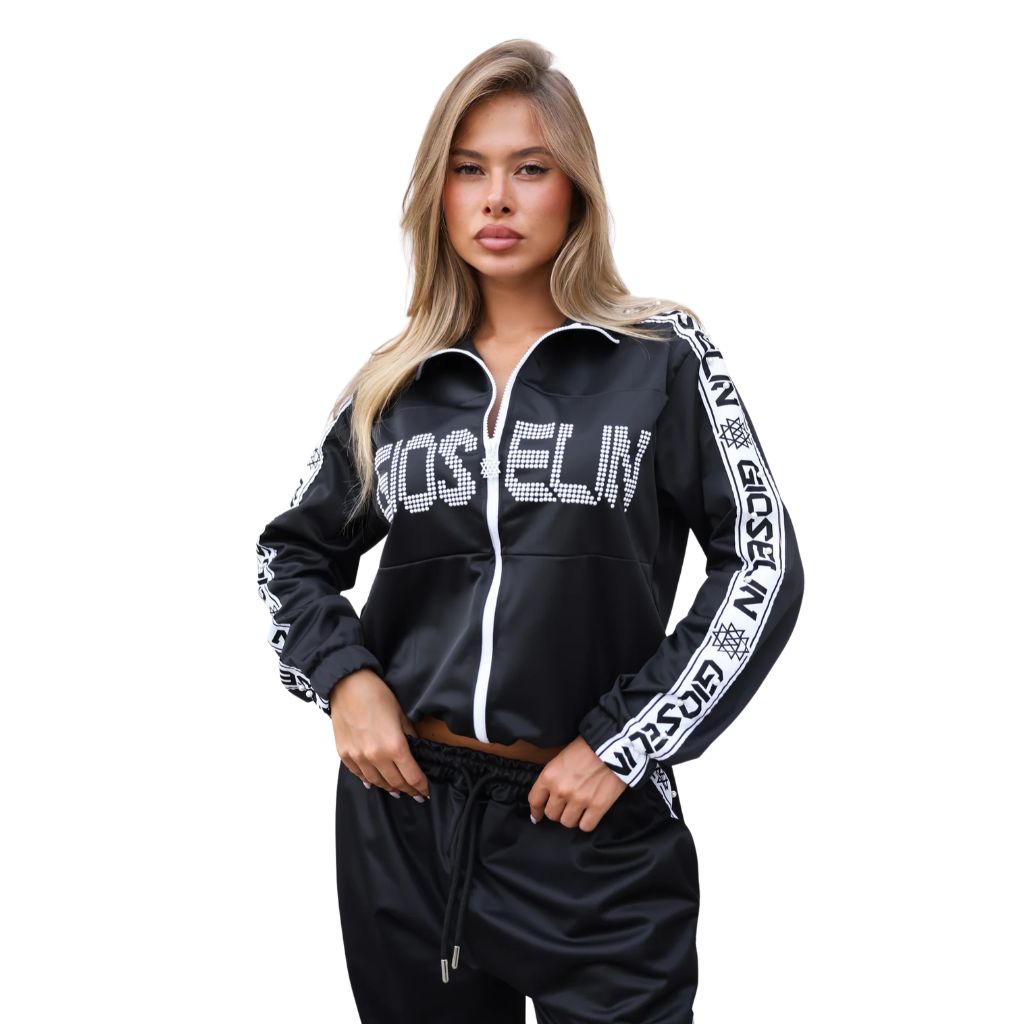 Tuta completa da donna Gioselin Pearl nera in tessuto acetato