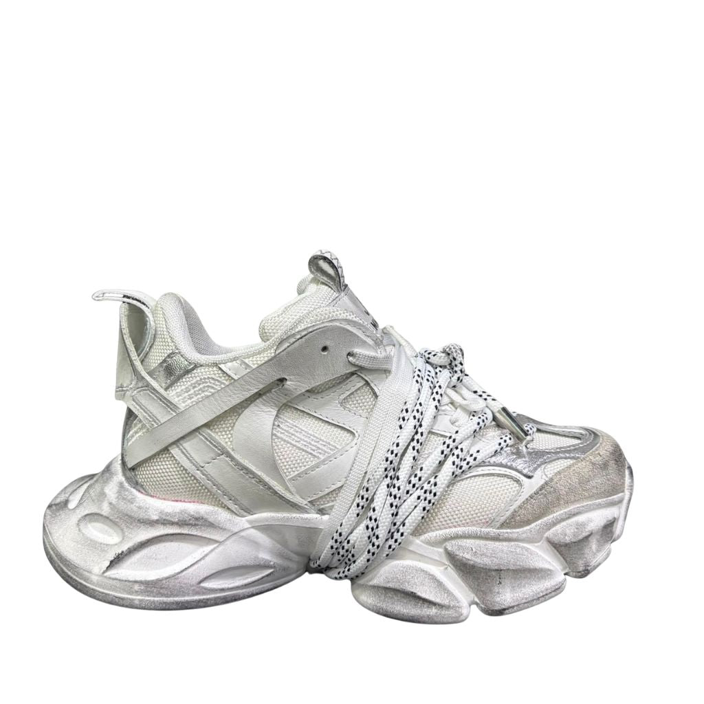 Sneaker Jammers chunky in camoscio ghiaccio e argento