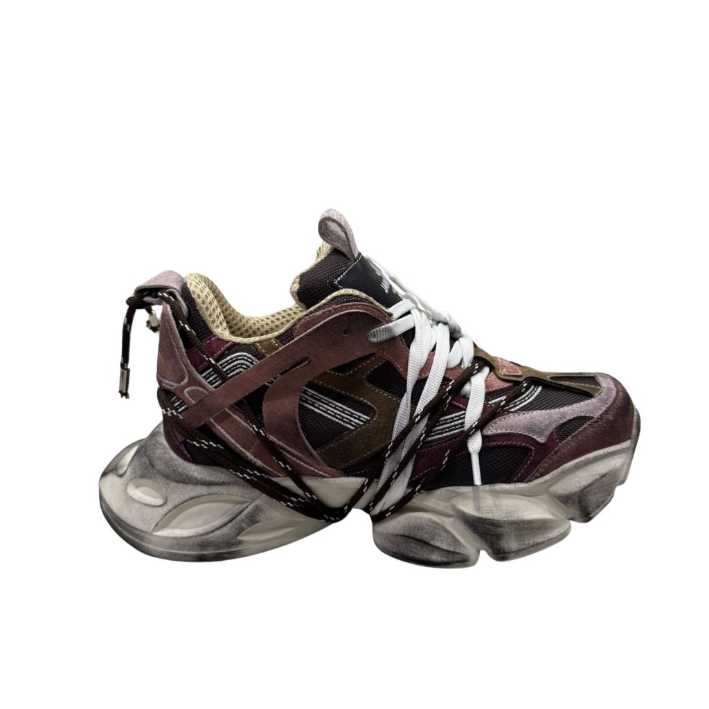 Sneaker Jammers London borgogna vintage suola trasparente