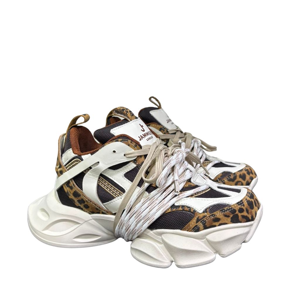 Sneaker Jammers London chunky stampa leopardo