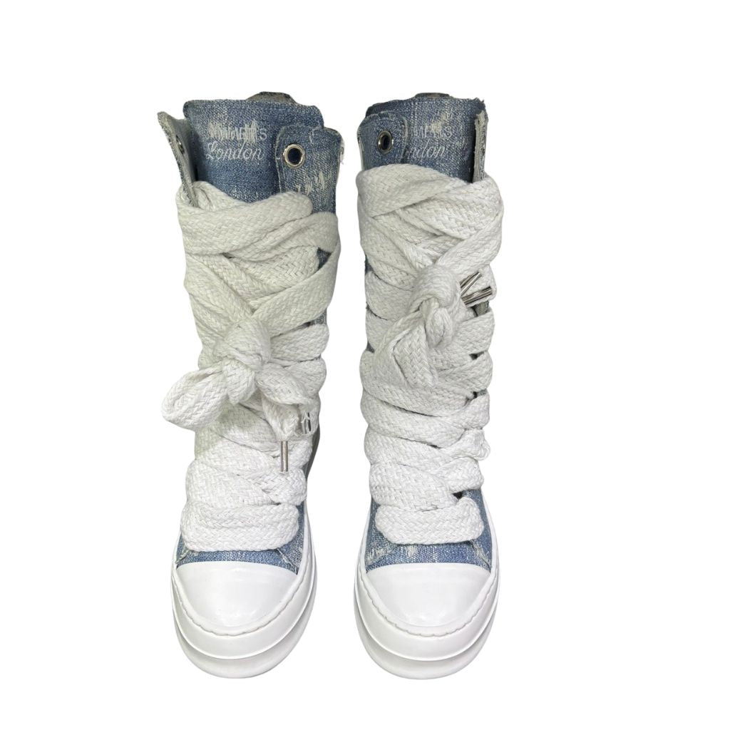 Sneaker boot alta donna denim