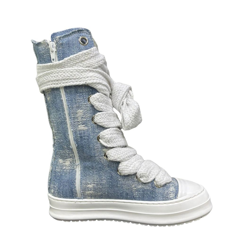 Sneaker boot alta donna denim