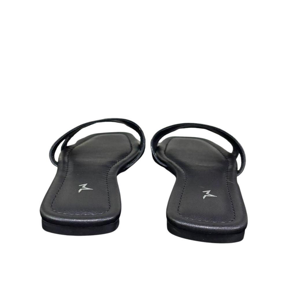 Ciabattine flat Marc Ellis ecopelle nera con fascia cut-out laterale