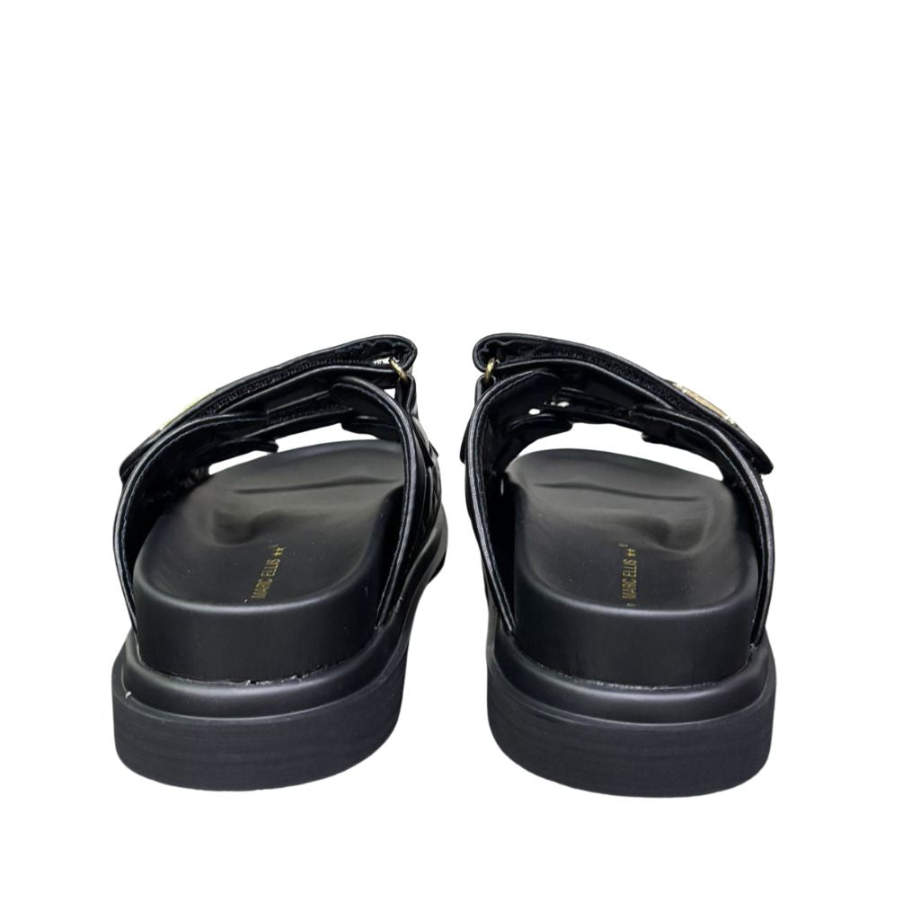 Sandali platform neri donna doppia fascia