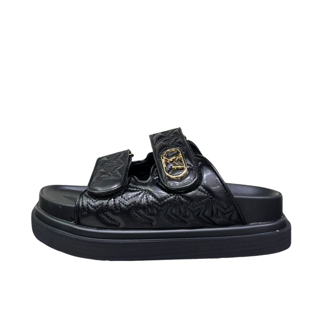 Sandali platform neri donna doppia fascia