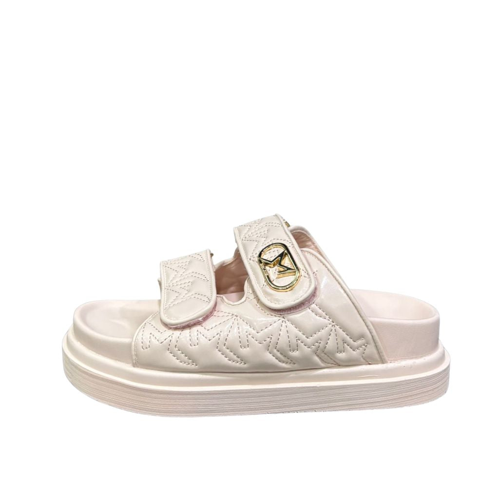 Sandali platform rosa cipria donna doppia fascia