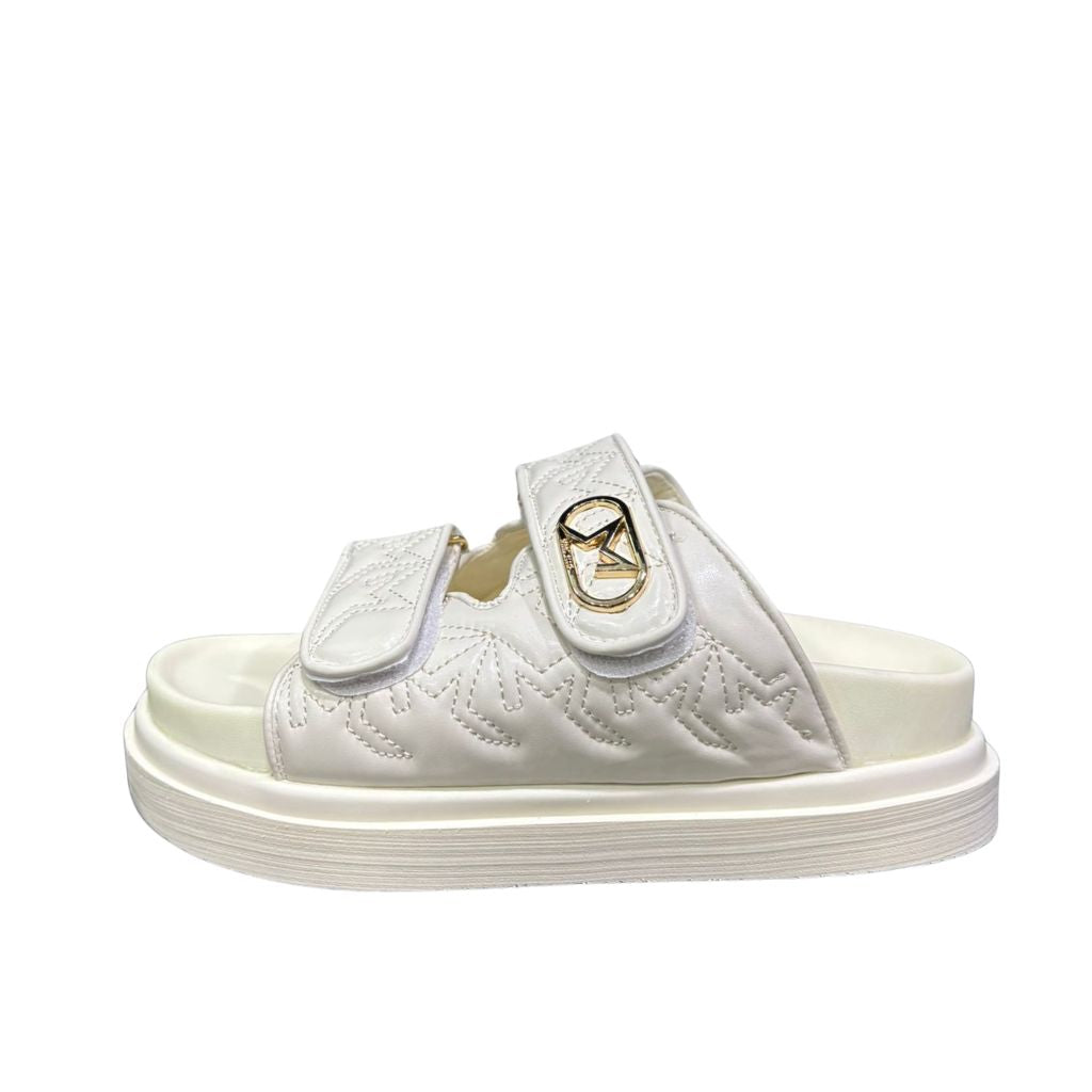 Sandali platform bianchi donna doppia fascia