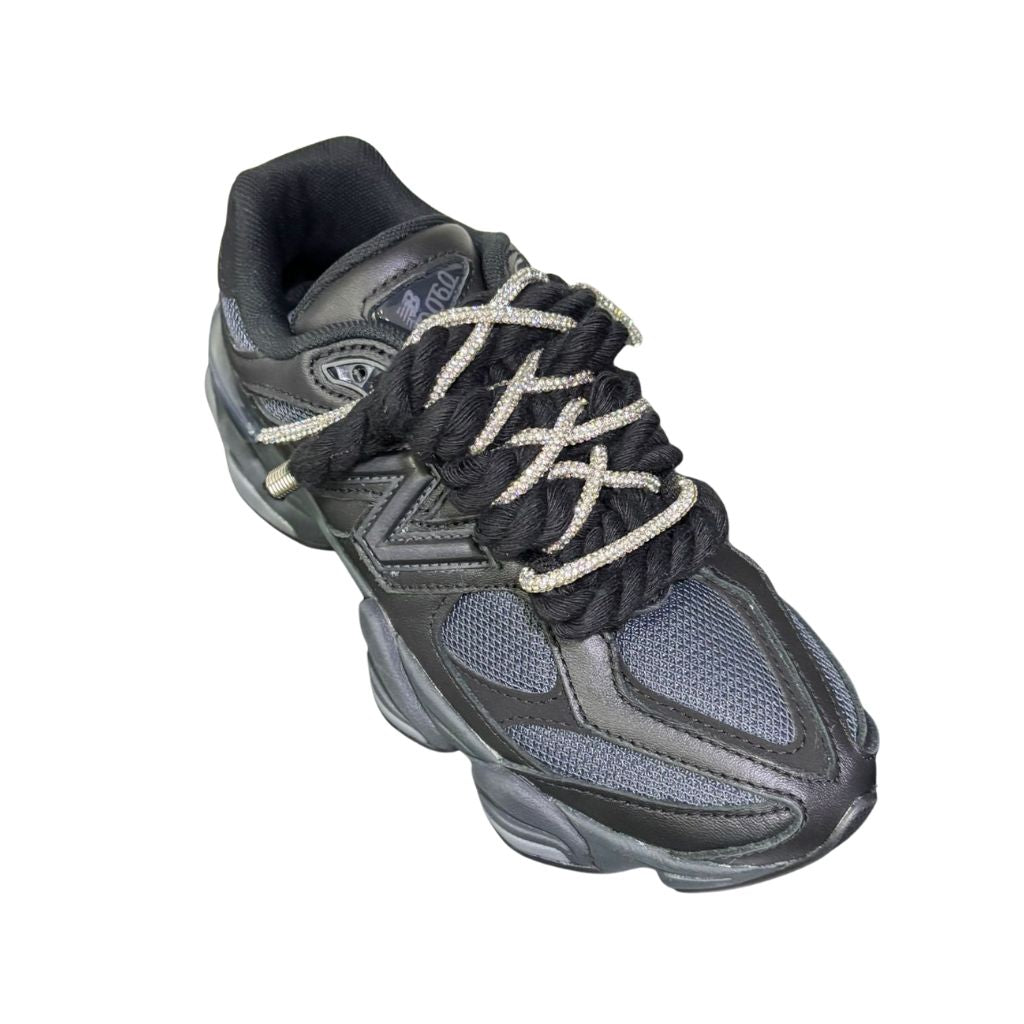 New Balance 9060 Triple Black Corda Nero e Brillantini U9060NRI
