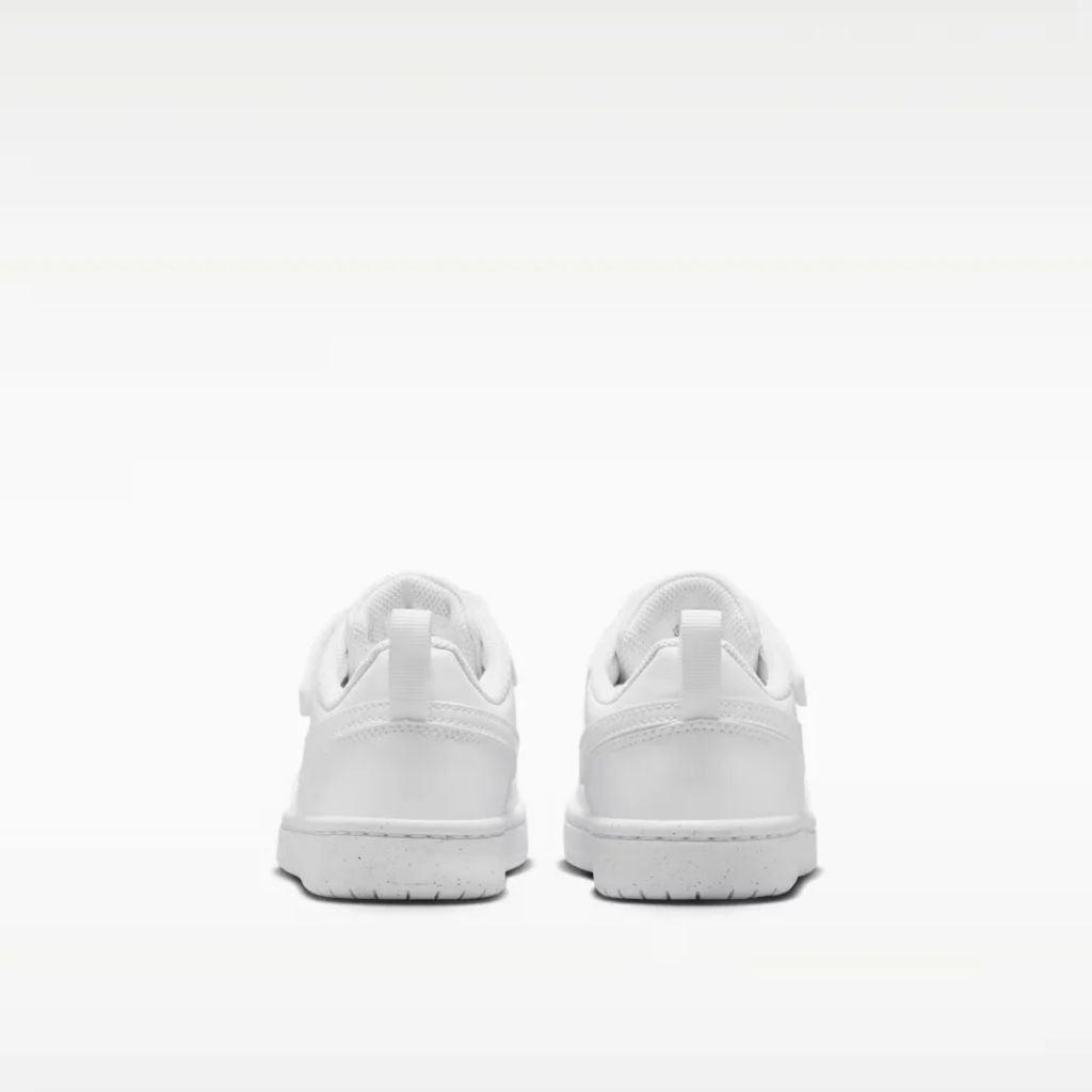 Sneakers Nike Court Borough bianche da bambino con strappo e lacci elastici