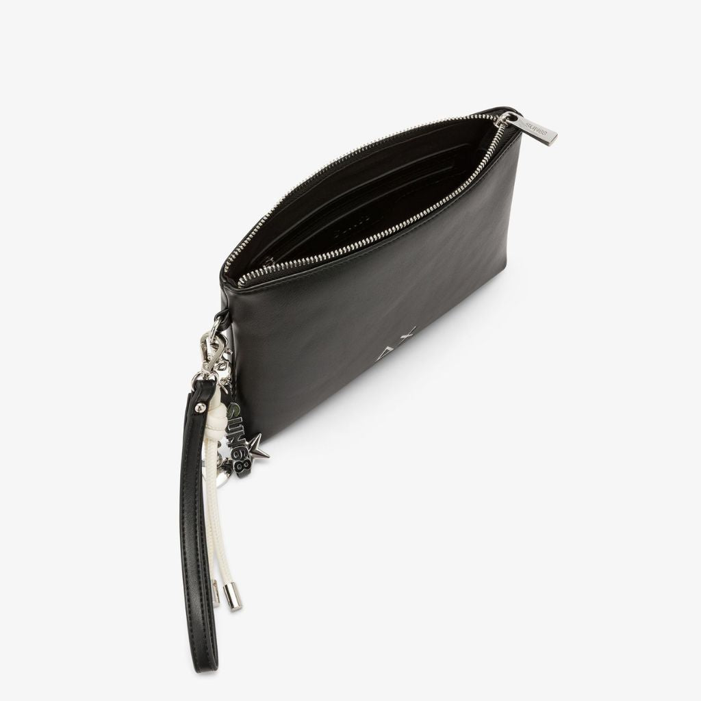 Borsa purse bag Sun68 Premium nera donna in ecopelle - manico corto, 24x17,5 cm