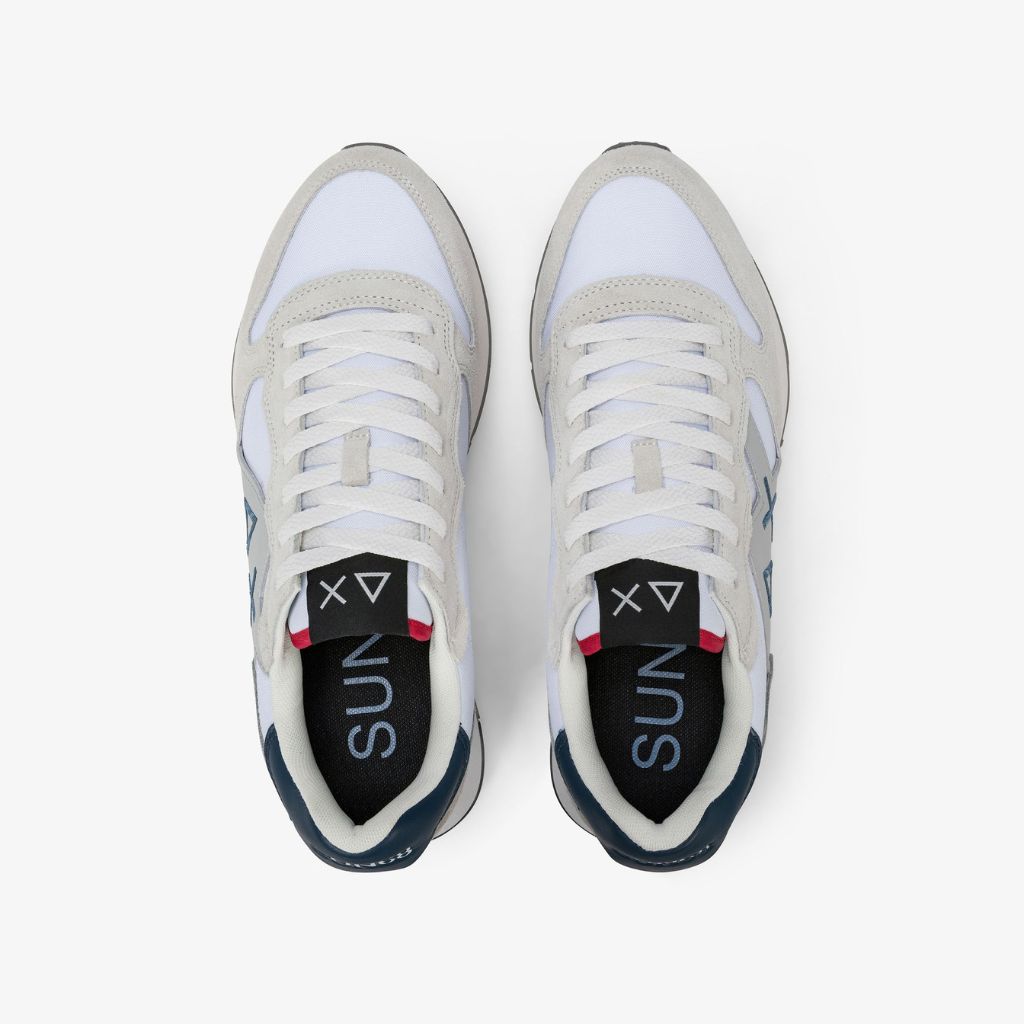 Sneaker Sun68 Jaki 2.0 Solid blu uomo - mesh con riporti scamosciati grigi e logo laterale