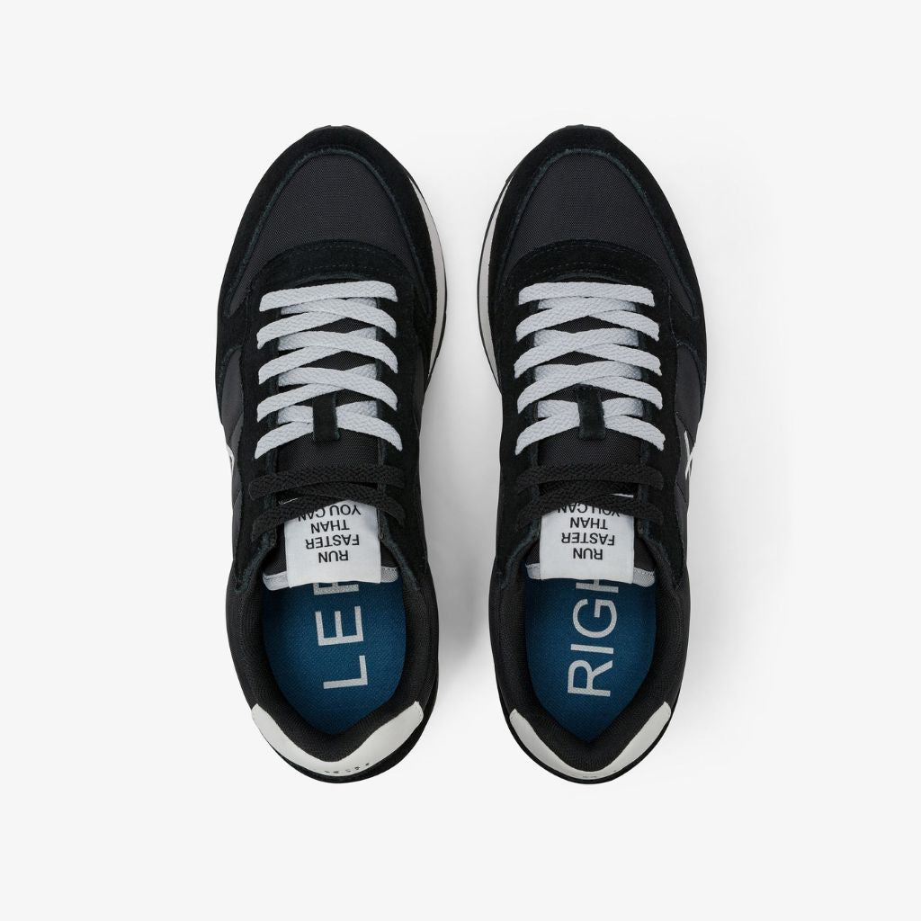 Sneaker Sun68 Tom Solid nera uomo - pelle con riporti scamosciati e logo laterale