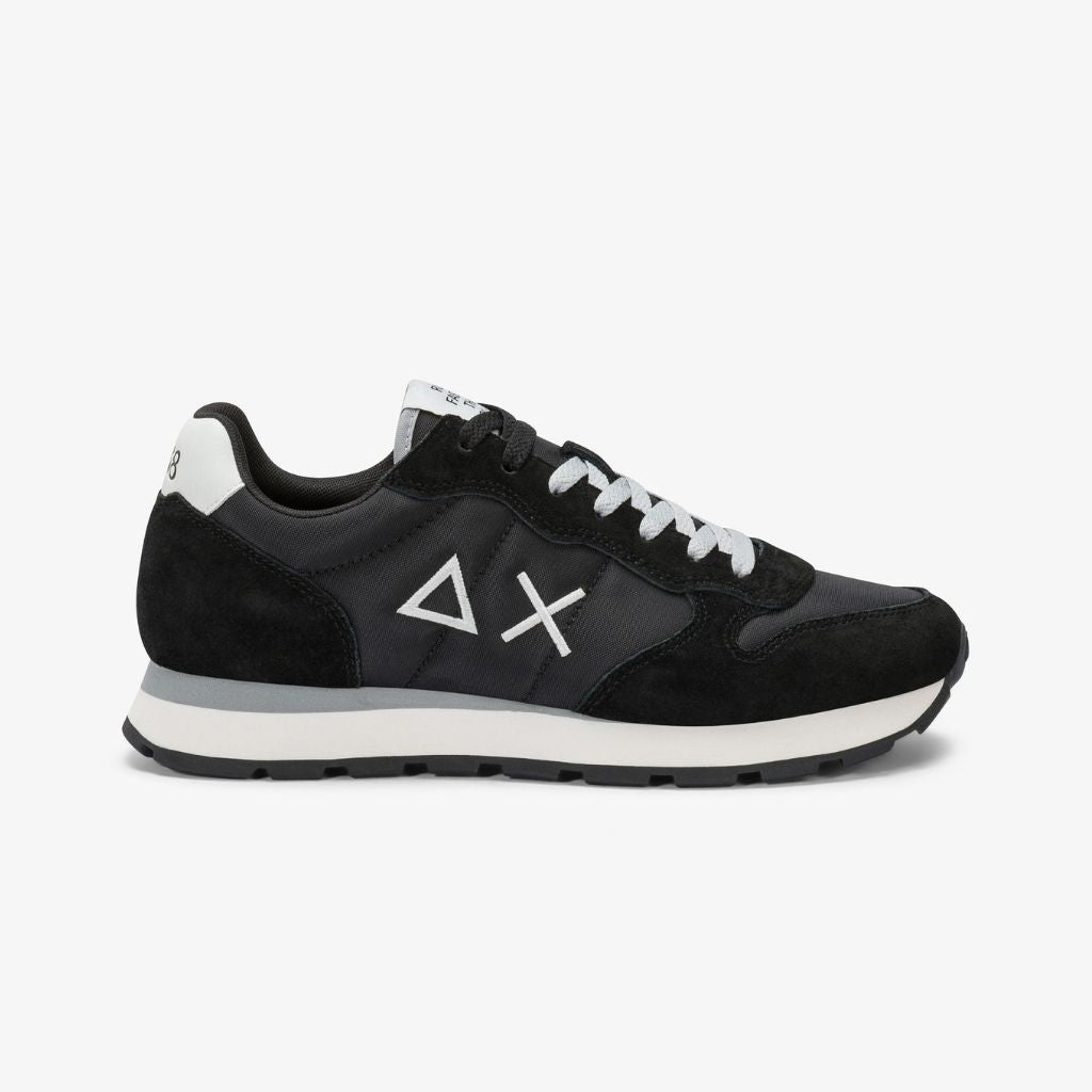 Sneaker Sun68 Tom Solid nera uomo - pelle con riporti scamosciati e logo laterale